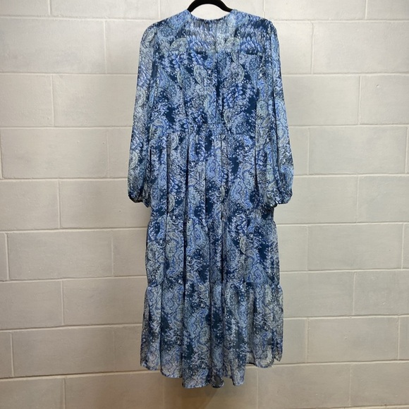 NWT Joie Women's Printed Long Sleeve Tiered Maxi Dress LARGE Parisian Paisley - Picture 11 of 13